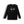 Black long-sleeve shirt with motivational text on a white background