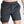 Person wearing black athletic shorts on a plain background