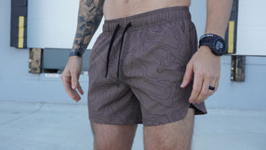 5" Recon Performance Shorts - Brown Topographic